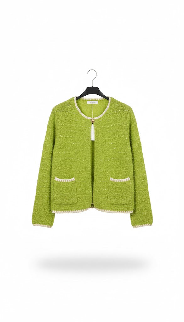 Sacou cu bucle,buzunare și brosa accesoriu